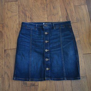 Reitmans R Jeans Dark Denim Jean Button Skirt